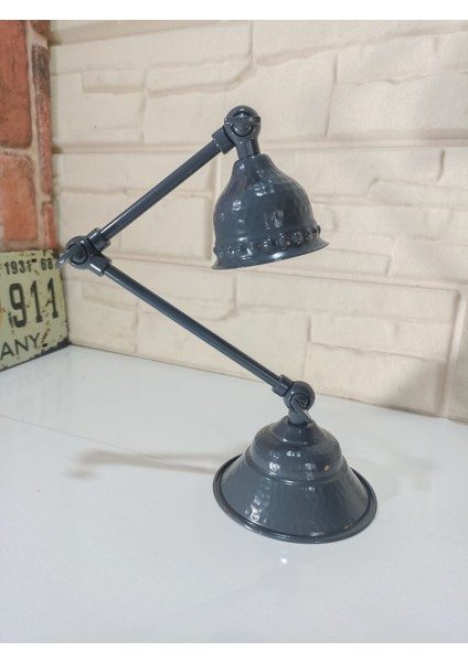 Metal Komidin Başı Masa Lambası Antresit (Koyu Gri)