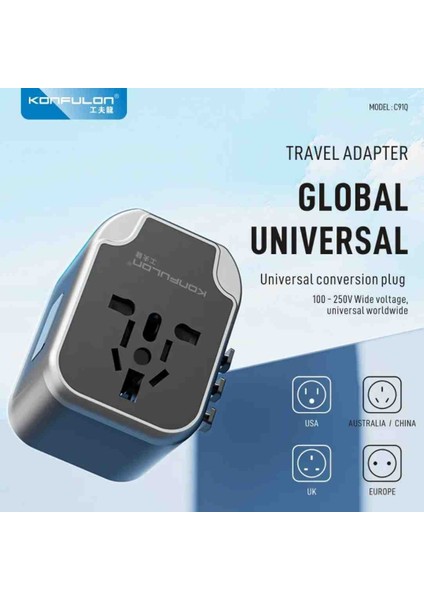 Trend Evrensel Adaptör Uyumlu Abd/ab/ingiltere/au Fiş Desteği Qc & Pd 20W Sayahat Için Hızlı Şarj fiyatları