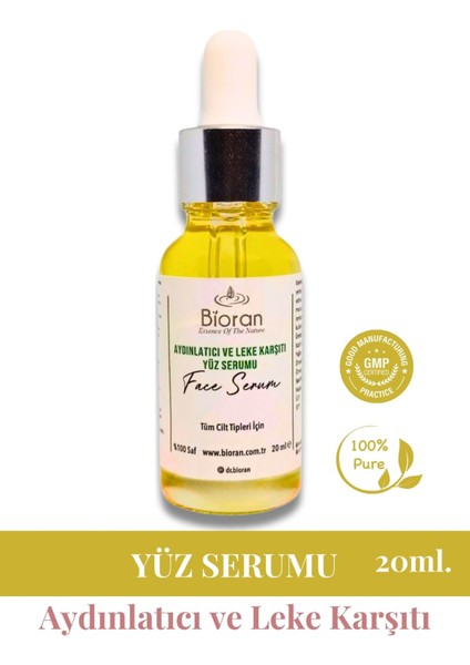 Aydınlatıcı ve Leke Karşıtı Cilt Serumu - 20 ml | %100 Doğal Cilt Bakımı