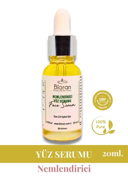 Nemlendirici Yüz Serumu - 20 ml | Saf ve Doğal Cilt Bakımı