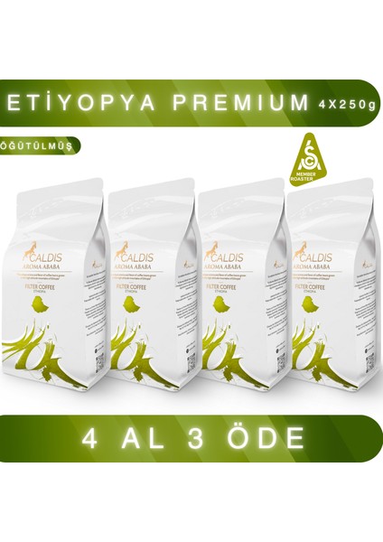 Aroma Ababa™ 250 gr 4'lü Set Etiyopya Yöresel Öğütülmüş Filtre Kahve