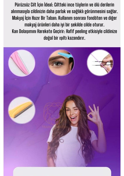 Kaş Şekillendirici Kaş Dermaplaner Yüz Usturası 3 Adet