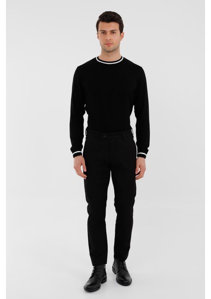 Siyah Slim Fit Chino Pantolon