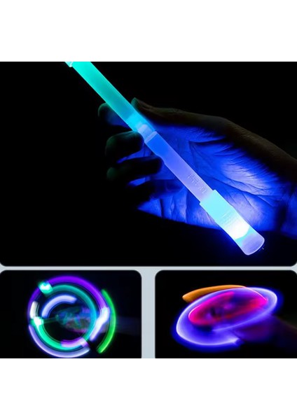Işıkdans 7 Renkli LED Işıklı Döner Kalem - Çocuklar Için Eğlenceli ve Eğitici Spinner Kalem 22 cm Kaymaz Polipropilen