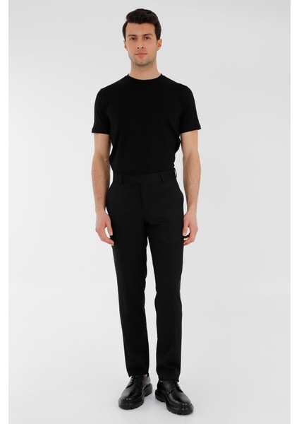 Siyah Comfort Fit Klasik Pantolon