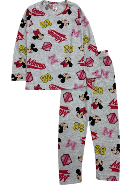 Kız Çocuk Pamuklu Mevsimlik Gri Renk Uzun Kollu Pijama Takımı fiyatları