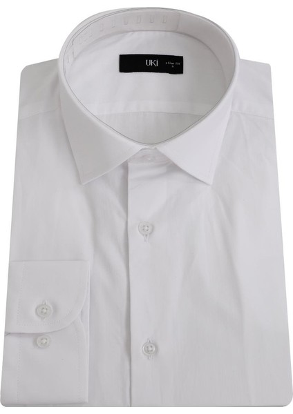 Beyaz Slim Fit Uzun Kol Gömlek