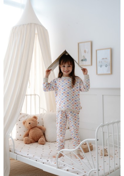 Bebek Çocuk Pijama Takımı 1.0 Tog, Modal & Pamuk - Pastel Damalı