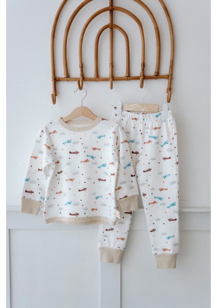 Bebek Çocuk Pijama Takımı 1.0 Tog, Modal & Pamuk - Uçaklar modelleri