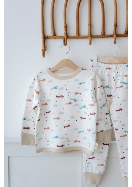 Bebek Çocuk Pijama Takımı 1.0 Tog, Modal & Pamuk - Uçaklar