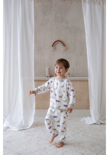 Bebek Çocuk Pijama Takımı 1.0 Tog, Modal & Pamuk - Dinozorlar