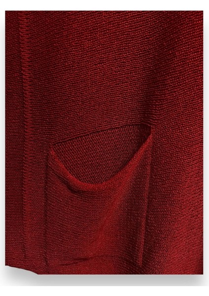 Merserize Oversize Asimetrik Tek Cepli Triko-Kırmızı fırsatları
