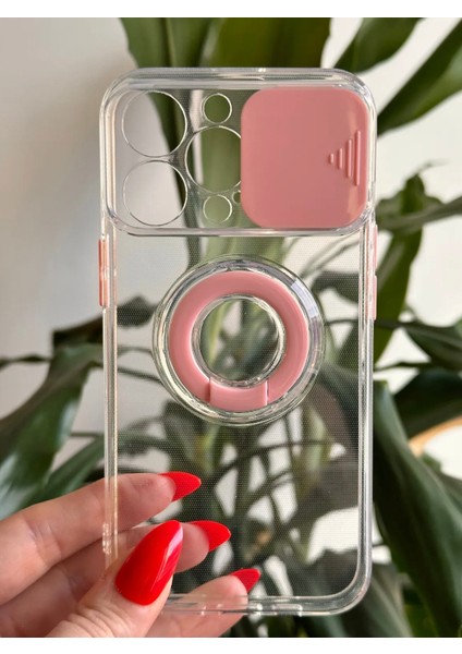 iPhone 13 Pro Şeffaf Ve Pembe Detaylı Silikon Kılıf fiyatları