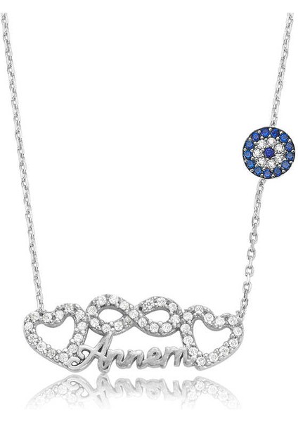 925 Ayar Gümüş Sonsuzluk Kalp Annem Kolye