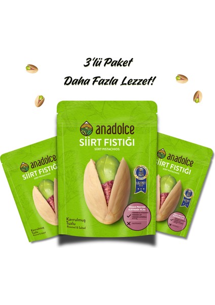 Lezzet Ödüllü Tuzlu Kavrulmuş Siirt Fıstığı 0.54 KG Kabuklu
