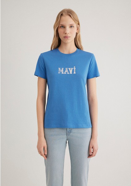 Mavi Baskılı Mavi Tişört 1612232-70885