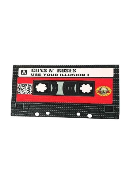 Guns N Roses Use Your Illusıon Yazılı Teyp Kaset Tasarımlı Ahşap Mdf Duvar Süsü
