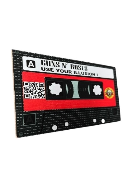 Guns N Roses Use Your Illusıon Yazılı Teyp Kaset Tasarımlı Ahşap Mdf Duvar Süsü modelleri