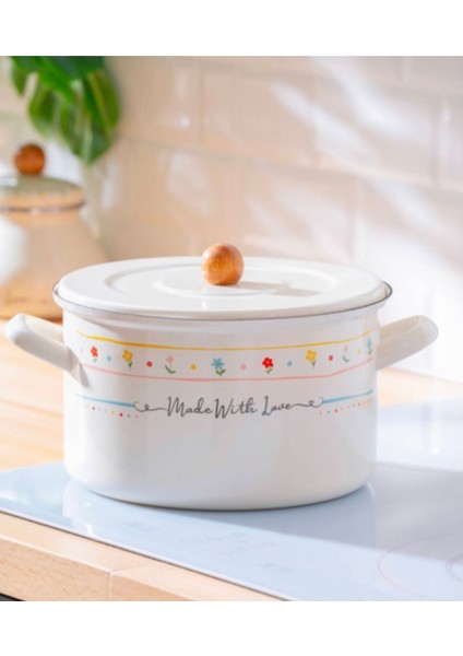 Made With Love Emaye Tencere -Kızartma Tenceresi 24 cm