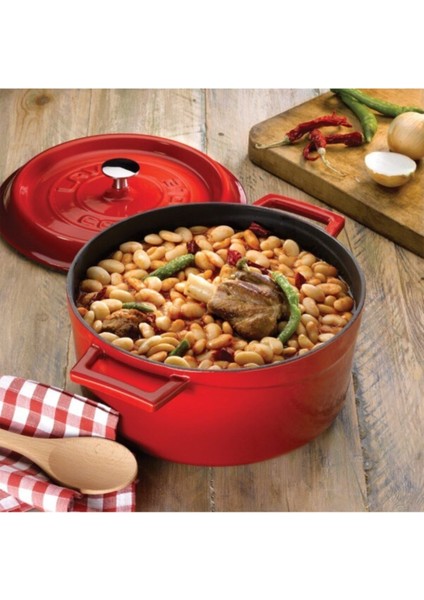 Lv Y Tc 32 K2 R Yuvarlak Tencere Çap 32CM Trendy Kırmızı