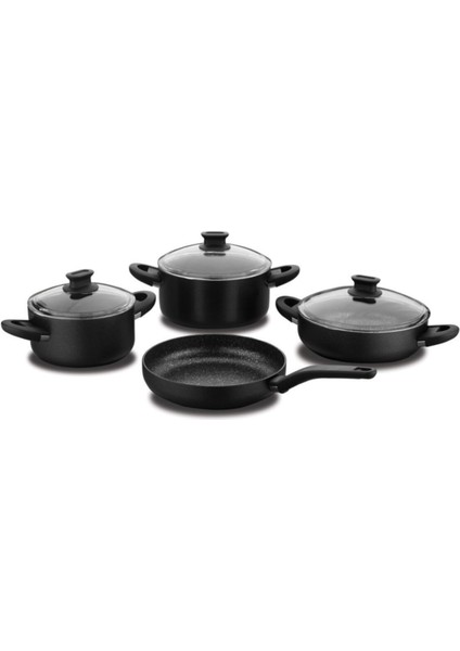 Lina Tencere Seti 7 Parça Siyah