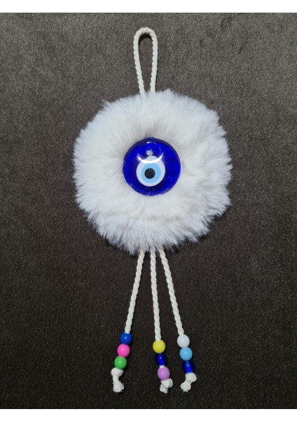 Beyaz Pelüş Dekoratif Nazarsüsü Ev ve Ofis Için Şık Modern Bohem Nazar Boncuklu Duvar Süsü Aksesuar modelleri