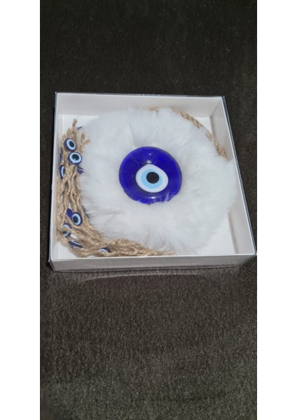 Beyaz Pelüş Dekoratif Nazarsüsü Ev ve Ofis Için Şık Modern Bohem Nazar Boncuklu Duvar Süsü Aksesuar fırsatları