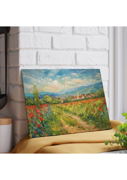 Empresyonist Sanat Tarzı Temperli Cam Kesme Tahtası - Şık, Kaymaz, Çizilmez, fiyatları