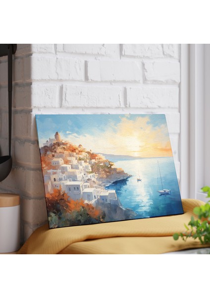 Santorini Tasarımlı Temperli Cam Kesme Tahtası - Şık, Çizilmez ve Temizlemesi Kolay modelleri