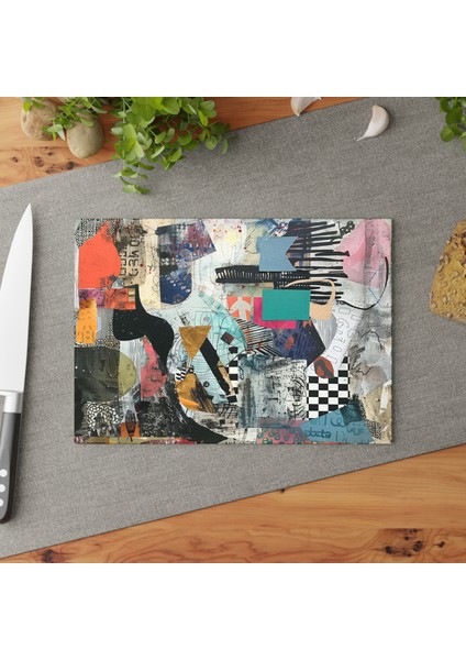 Şık Cam Kesme Tahtası Seti - Temperli Cam, Kaymaz Yüzeyli, Çizilmez - Kolay Temizlenen