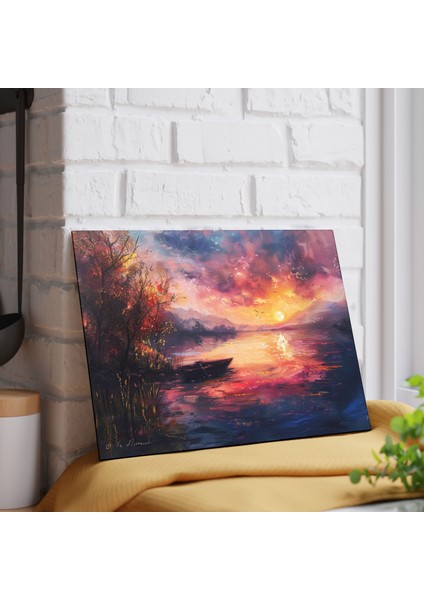 Renkli Peyzaj Temperli Cam Kesme Tahtası Seti - Şık Tasarım, Kaymaz Yüzey, Çizilmez modelleri