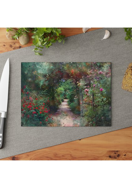 Şık Temperli Cam Kesme Tahtası - Kaymaz Yüzey, Çizilmez, Kolay Temizlenebilir