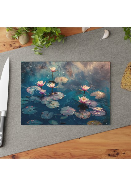 Zarif Temperli Cam Kesme Tahtası - Şık Tasarım, Kaymaz Yüzey, Çizilmez - Kolay Temizlenebilir