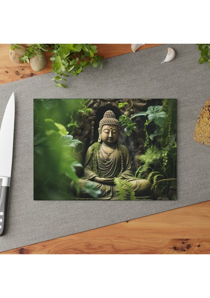 Zen Garden Cam Kesme Tahtası - Şık ve Dayanıklı Kaymaz Yüzey - Kolay Temizlenen