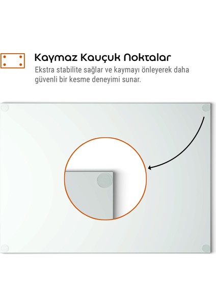 Şık Temperli Cam Kesme Tahtası - Soyut Sanatsal Doku Tasarımı - Kaymaz Yüzey ve - Lastik Ayaklı