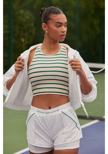 Active Dikişsiz Çizgili Atlet