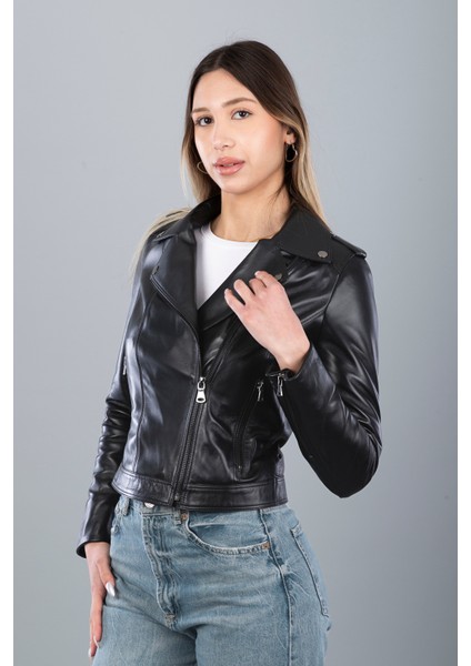 Mamba Kadın Deri Ceket - Siyah, L-40 fiyatları