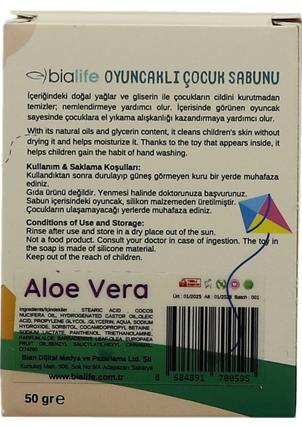 Aloe Vera Özlü El Yapımı Oyuncaklı Çocuk Sabunu fırsatları