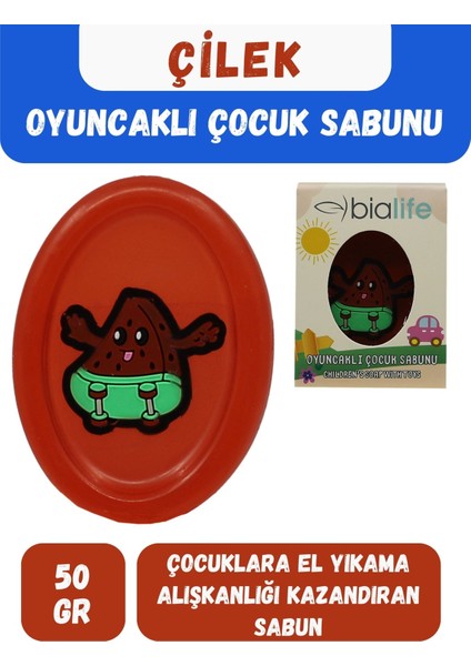 Çilek Özlü El Yapımı Oyuncaklı Çocuk Sabunu