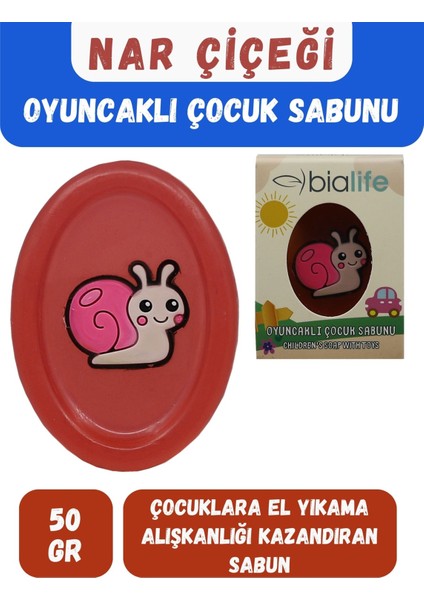 Nar Çiçeği Özlü El Yapımı Oyuncaklı Çocuk Sabunu
