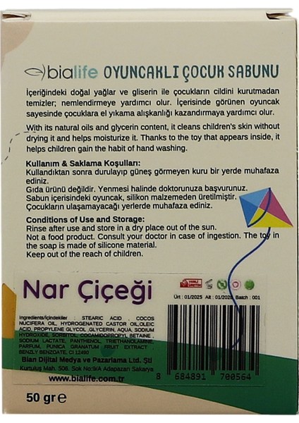 Nar Çiçeği Özlü El Yapımı Oyuncaklı Çocuk Sabunu fırsatları