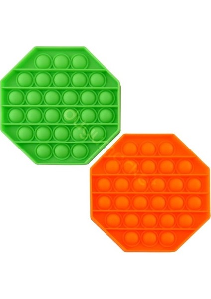 Sekizgen Tek Renk Pop Push It Anti Strees Baloncukları Bubble Fidget