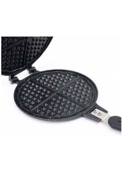 Lüks Granit Waffle Tavası – 19 cm Alüminyum Döküm, Isı Yalıtımlı Bakalit Saplı, Tek Parça Siyah modelleri