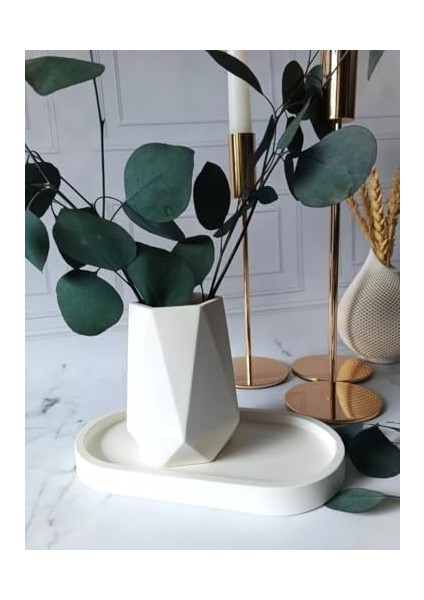 Modern Beyaz Seramik Vazo - Çok Amaçlı Dekoratif Aksesuar, Ev ve Ofis Için fiyatları