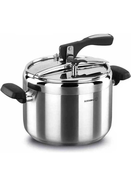 A156 Turbo Düdüklü Tencere 7 Lt Çelik Kaplama Ergonomik Saplı Gri Renk