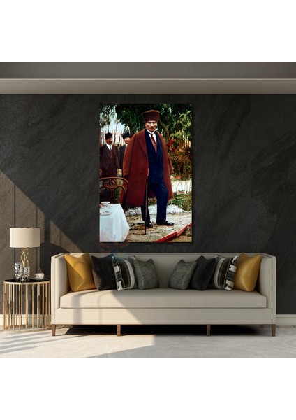 Ulu Önder Atatürk Kanvas Tablo Dikey Duvar Tablosu Renkli Atatürk Görseli Ev Ofis Dekoru modelleri