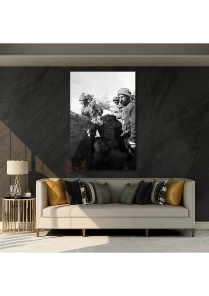 Cephede Atatürk Görseli Kanvas Tablo Cesur Atatürk Duvar Tablosu Ev Ofis Dekoru