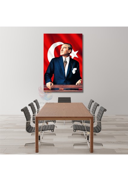 Atatürk ve Bayrak Kanvas Tablo Modeli Sınıf Tablosu Okul Ev Ofis Tablosu