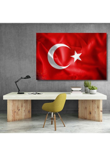 Türk Bayrağı Görseli Kanvas Tablo Ev Ofis Okul Tablosu Ay Yıldız Duvar Tablosu
