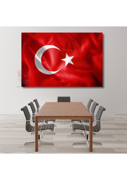 Türk Bayrağı Görseli Kanvas Tablo Ev Ofis Okul Tablosu Ay Yıldız Duvar Tablosu